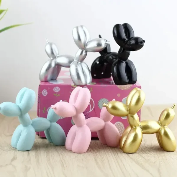 Mini Resin Crafts Sculpture Gift Cartoon Cute Balloon Dog Creative Sculpture Animal Figurines Model Toy Festival Decoration 2