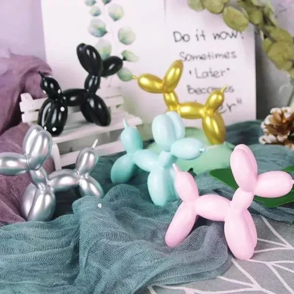 Mini Resin Crafts Sculpture Gift Cartoon Cute Balloon Dog Creative Sculpture Animal Figurines Model Toy Festival Decoration 3