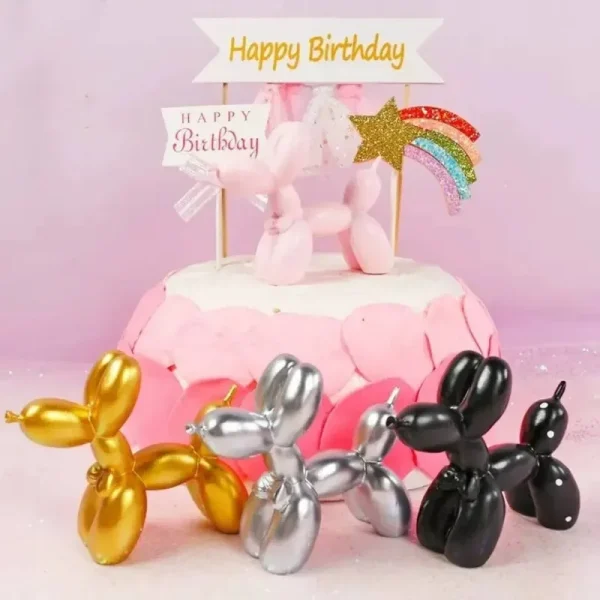 Mini Resin Crafts Sculpture Gift Cartoon Cute Balloon Dog Creative Sculpture Animal Figurines Model Toy Festival Decoration 4