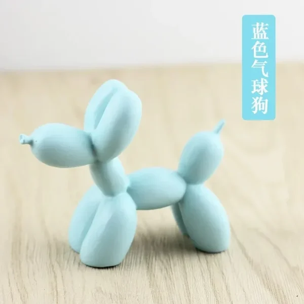 Mini Resin Crafts Sculpture Gift Cartoon Cute Balloon Dog Creative Sculpture Animal Figurines Model Toy Festival Decoration 6