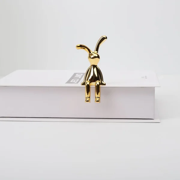 Rabbit Figurine Long-Eared Rabbit Statue Home Office Desktop Decoration Car Central Control Easter Bunny Art Ornaments 6