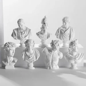 New Mini Figurine Plaster Statue Greek Mythology Celebrities Famous Sculpture Drawing Practice Gypsum Bust Portraits Home Decor 1