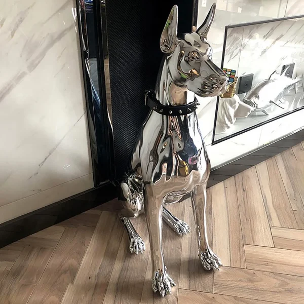 Home Decor Sculpture Doberman Dog Small Size Art Animal Statues Figurine Room Home Decoration Accessories Living Room Decoration 1