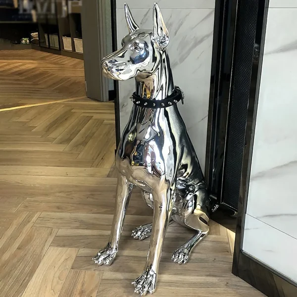 Home Decor Sculpture Doberman Dog Small Size Art Animal Statues Figurine Room Home Decoration Accessories Living Room Decoration 2