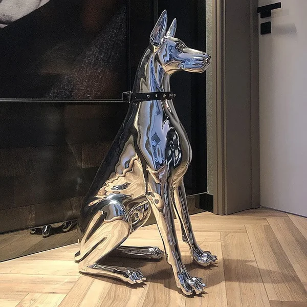 Home Decor Sculpture Doberman Dog Small Size Art Animal Statues Figurine Room Home Decoration Accessories Living Room Decoration 3
