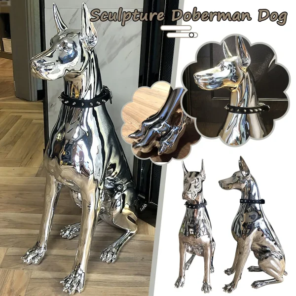 Home Decor Sculpture Doberman Dog Small Size Art Animal Statues Figurine Room Home Decoration Accessories Living Room Decoration 4