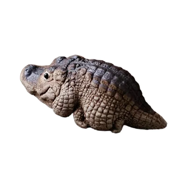 Clay Alligator Crocodile Mini Kung Fu Tea Pet Figurine Lovely Decoration Crocodile Miniatures Home Tabletop Decoration Ornament 5