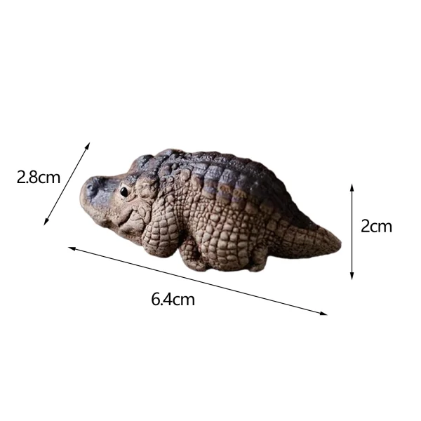 Clay Alligator Crocodile Mini Kung Fu Tea Pet Figurine Lovely Decoration Crocodile Miniatures Home Tabletop Decoration Ornament 6