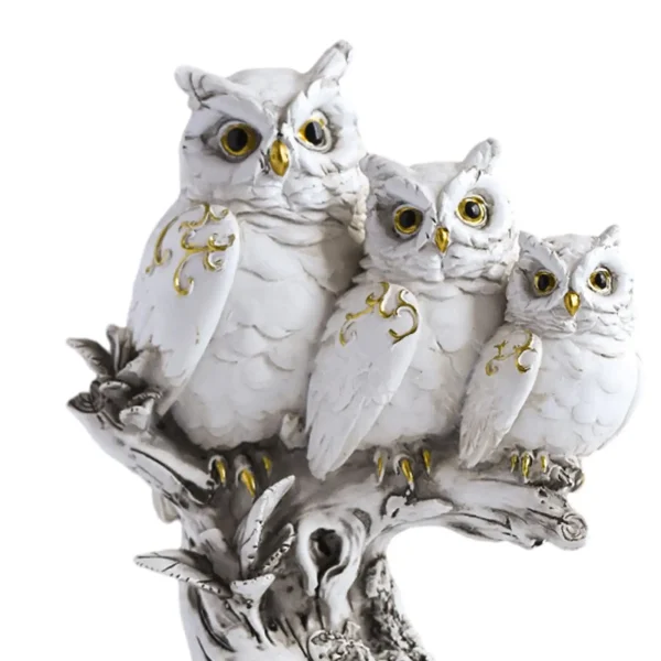 Owl Figurines Creative Tabletop Ornament Owl Sculpture Owl Statue for Office Cabinet Bedroom Living Room Table Centerpiece 5