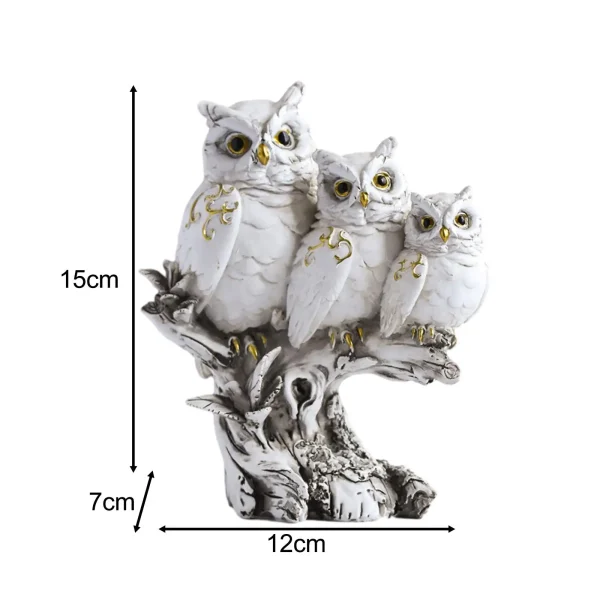 Owl Figurines Creative Tabletop Ornament Owl Sculpture Owl Statue for Office Cabinet Bedroom Living Room Table Centerpiece 6