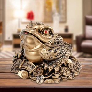 Feng Shui Wealth Fortune Toad Figurine Tabletop Sculpture Desk Decoration Three Leg Toad for House Warming Gift Exquisite 1