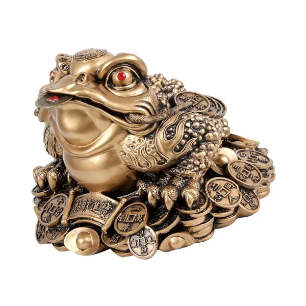 Feng Shui Wealth Fortune Toad Figurine Tabletop Sculpture Desk Decoration Three Leg Toad for House Warming Gift Exquisite 2