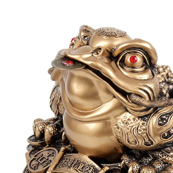 Feng Shui Wealth Fortune Toad Figurine Tabletop Sculpture Desk Decoration Three Leg Toad for House Warming Gift Exquisite 5
