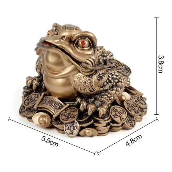 Feng Shui Wealth Fortune Toad Figurine Tabletop Sculpture Desk Decoration Three Leg Toad for House Warming Gift Exquisite 6