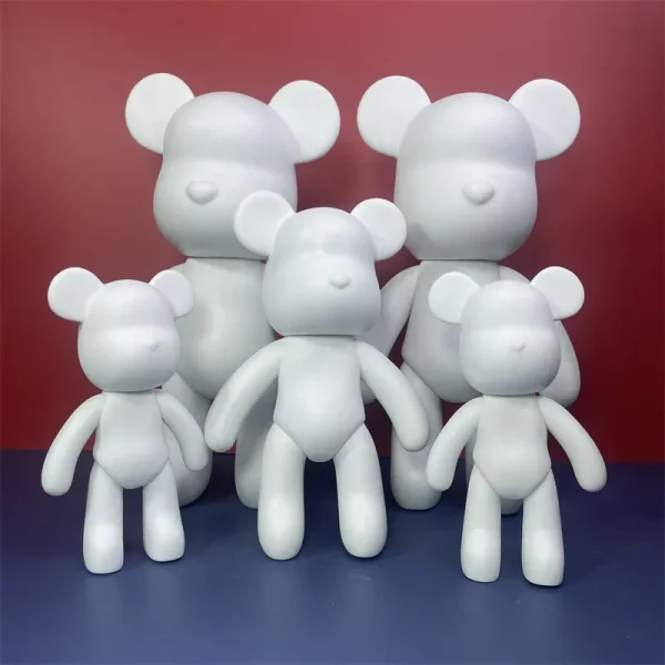 Creative Fluid Bear Handmade DIY Painting Violent Bear Sculpture White Mold Doll Figurine Toys Animal Bear Home Decor Ornaments 1