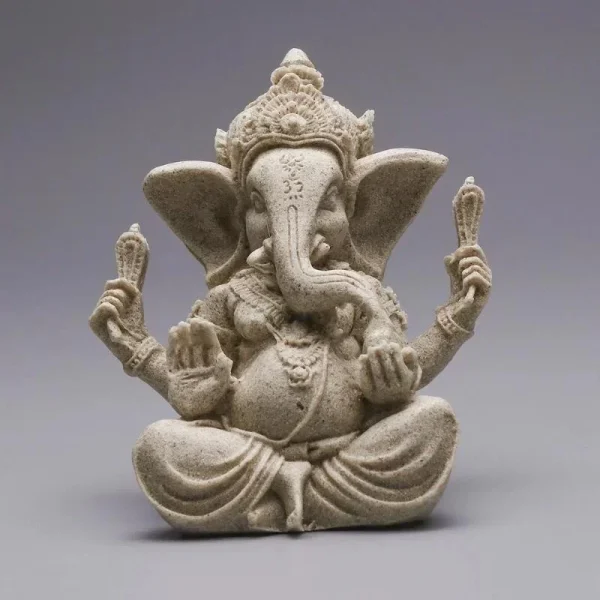 Sandstone Ganesha Buddha Elephant Statue Sculpture Handmade Elephant Figurine Home Decoration Accessories 4