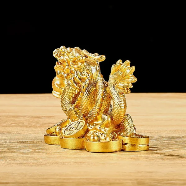 Chinese Auspicious Money Dragon Statuette  Resin Sculpture Feng Shui Decoration Home Living Room Bedroom Office Figurines 3