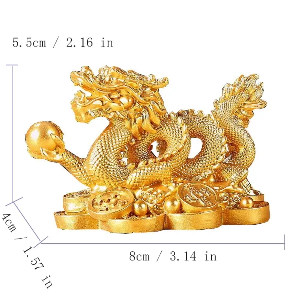 Chinese Auspicious Money Dragon Statuette  Resin Sculpture Feng Shui Decoration Home Living Room Bedroom Office Figurines 5