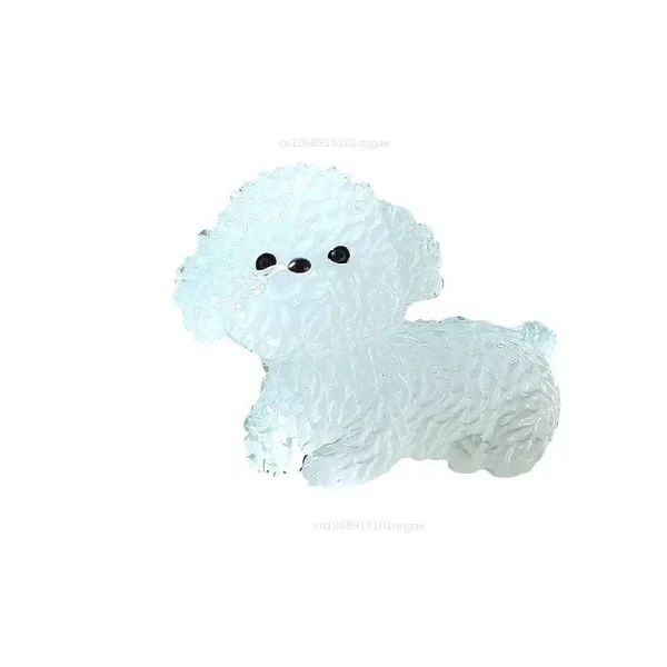 Mini Luminous Poodle Dog Figurines Miniature Craft Fairy Garden DIY Kid Bedroom Living Room Car Ornament Home Desktop Decoration 6