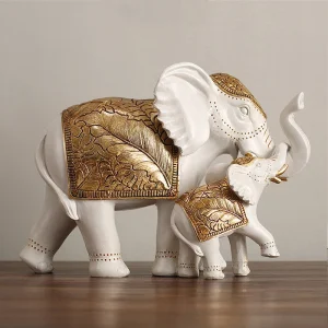 Resin Elephant Statue Elephant Figurine Sculpture Shelf Room Desk Table Home Office Bookshelf Decor Housewarming Christmas Gift 1