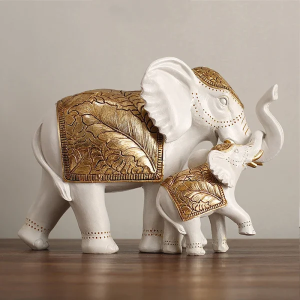 Resin Elephant Statue Elephant Figurine Sculpture Shelf Room Desk Table Home Office Bookshelf Decor Housewarming Christmas Gift 1