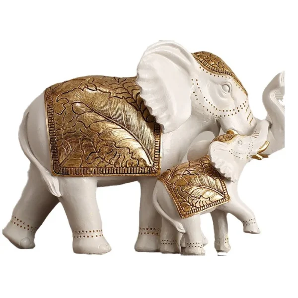 Resin Elephant Statue Elephant Figurine Sculpture Shelf Room Desk Table Home Office Bookshelf Decor Housewarming Christmas Gift 2