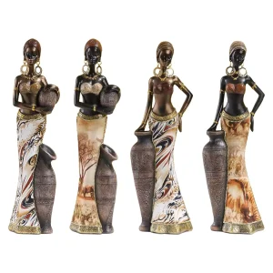 Africian Women Figurine Lightweight Multipurpose African Decor African Sculpture Home Decor Brown for Bookshelves Living Room 1