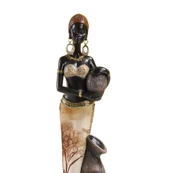 Africian Women Figurine Lightweight Multipurpose African Decor African Sculpture Home Decor Brown for Bookshelves Living Room 5