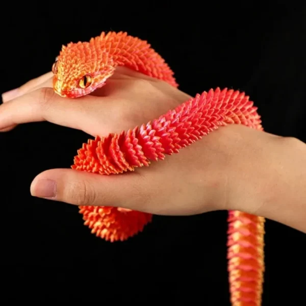 3D Printed Snake Multi-Joint Rotatable Stereoscopic Snake Office Desktop Ornament Home Decor Animal Model Figurine Car Decor 5