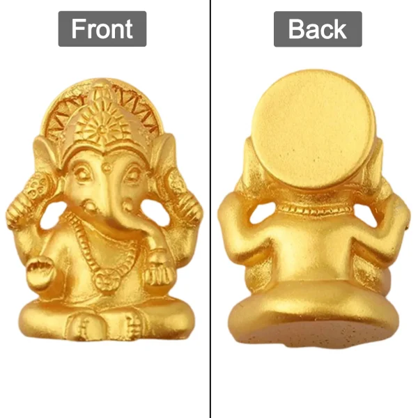 10PCS Golden Lord Ganesha Elephant God Figurine Resin Buddha Sculpture Hindu Ganesh Home Garden Decoration Religious Art Statues 4