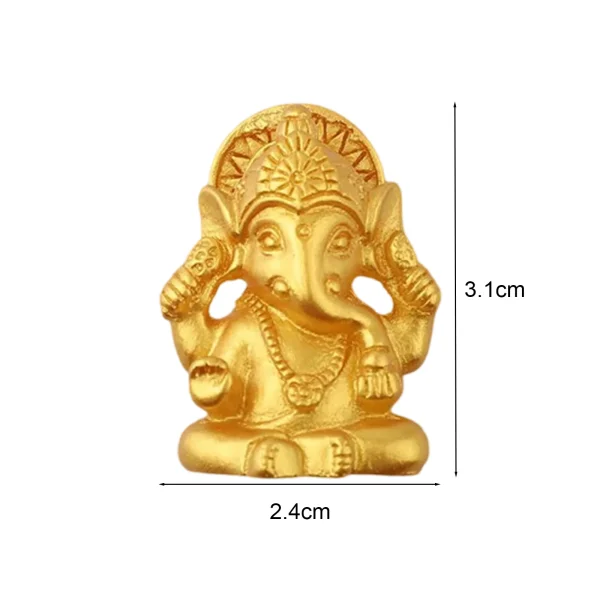 10PCS Golden Lord Ganesha Elephant God Figurine Resin Buddha Sculpture Hindu Ganesh Home Garden Decoration Religious Art Statues 6
