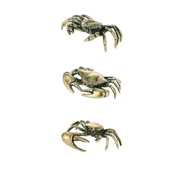 Pure Brass Crab Figurines Mini Animal Statue For Office Desk Living Room Antique Animal Miniature Figurines Home Decor 2