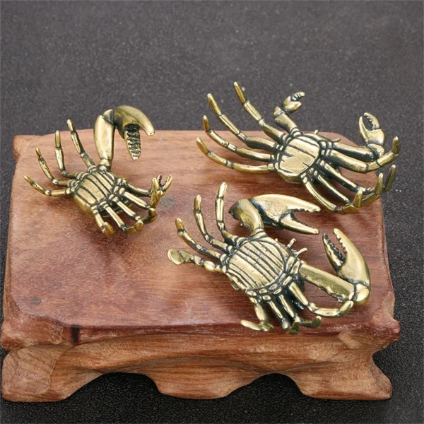 Pure Brass Crab Figurines Mini Animal Statue For Office Desk Living Room Antique Animal Miniature Figurines Home Decor 5