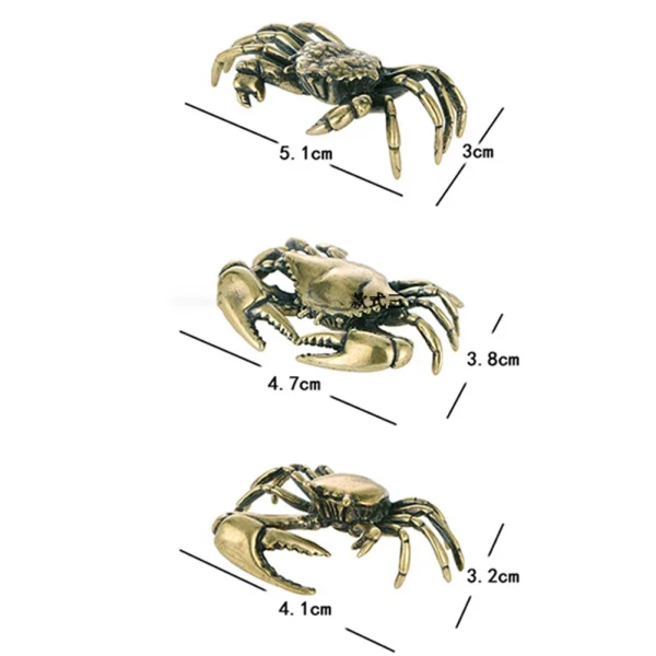 Pure Brass Crab Figurines Mini Animal Statue For Office Desk Living Room Antique Animal Miniature Figurines Home Decor 6