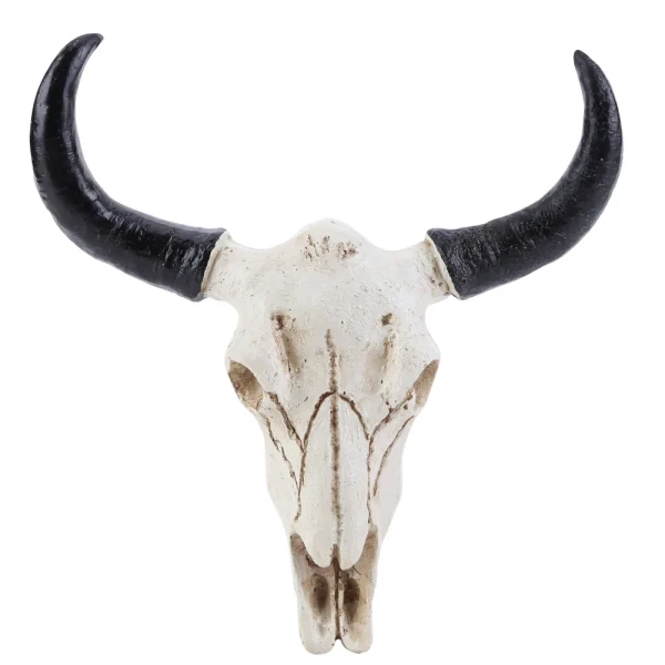 Bull Head Pendant Wall Hanging Animal Wildlife Sculpture Figurines Crafts Fashion Nostalgic Realistic for Home Halloween Decor 1