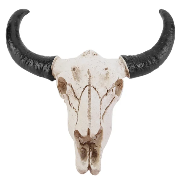 Bull Head Pendant Wall Hanging Animal Wildlife Sculpture Figurines Crafts Fashion Nostalgic Realistic for Home Halloween Decor 2