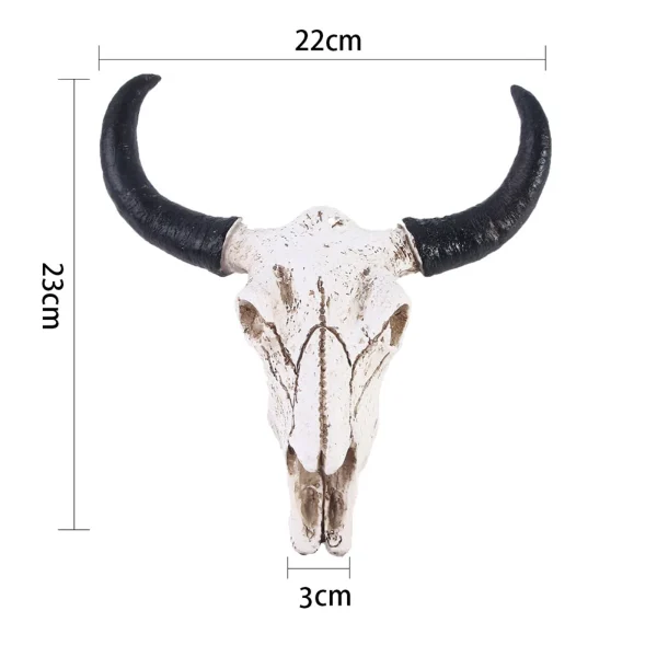 Bull Head Pendant Wall Hanging Animal Wildlife Sculpture Figurines Crafts Fashion Nostalgic Realistic for Home Halloween Decor 5