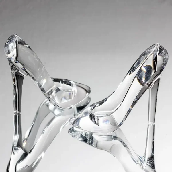 Transparent Crystal Glass Slipper Shoe Ornaments Acrylic High Heels Shoes Decorative Sculpture Shoes Wedding Shoe Figurines 3