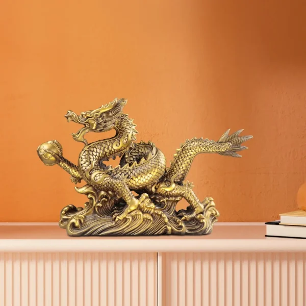 Feng Shui Dragon Statue Good Lucky Gifts Tabletop Decor Prosperity Decorative Figurines Sculpture for Indoor Home Decor Office 4