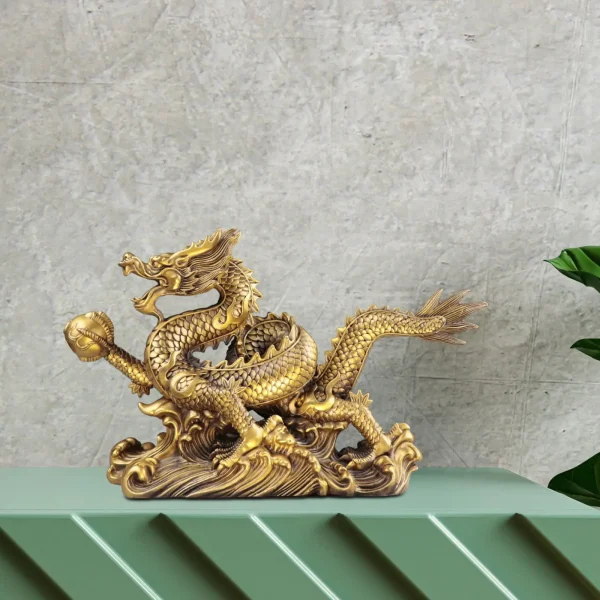 Feng Shui Dragon Statue Good Lucky Gifts Tabletop Decor Prosperity Decorative Figurines Sculpture for Indoor Home Decor Office 5