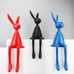 28CM Nordic Home Decorate Figurines for Interior Gift Rabbit Statue Christmas Room Decor Abstract Art Sculpture Desk 1