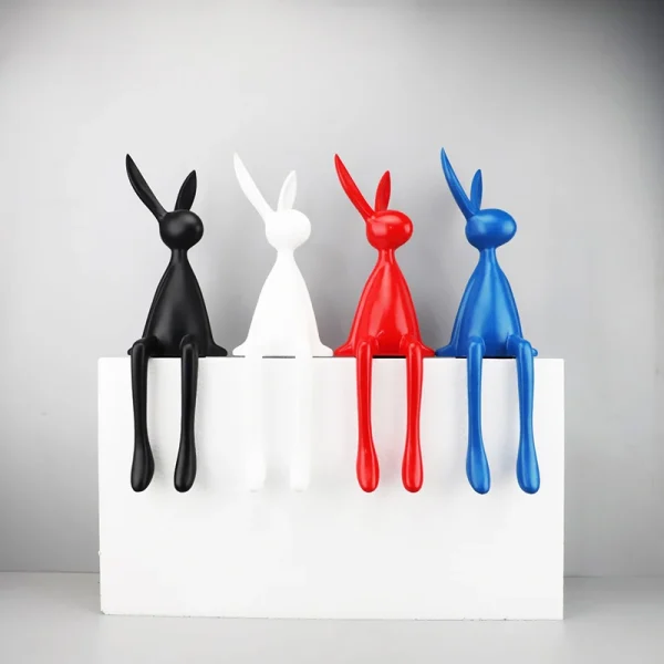 28CM Nordic Home Decorate Figurines for Interior Gift Rabbit Statue Christmas Room Decor Abstract Art Sculpture Desk 2