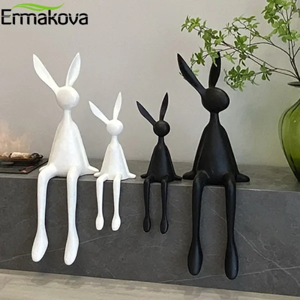 28CM Nordic Home Decorate Figurines for Interior Gift Rabbit Statue Christmas Room Decor Abstract Art Sculpture Desk 3