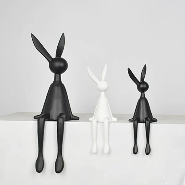 28CM Nordic Home Decorate Figurines for Interior Gift Rabbit Statue Christmas Room Decor Abstract Art Sculpture Desk 4