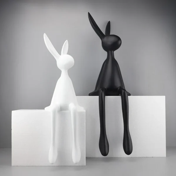 28CM Nordic Home Decorate Figurines for Interior Gift Rabbit Statue Christmas Room Decor Abstract Art Sculpture Desk 5