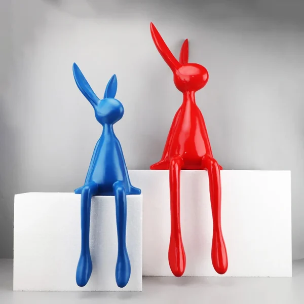 28CM Nordic Home Decorate Figurines for Interior Gift Rabbit Statue Christmas Room Decor Abstract Art Sculpture Desk 6