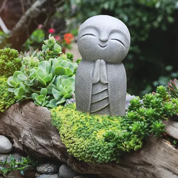 Buddha Statues Cute Little Jizo Buddha Sculpture Figurines Garden Ornaments Jizo Buddhas Japanese Buddha Mini Statue Ksitigarbha 2