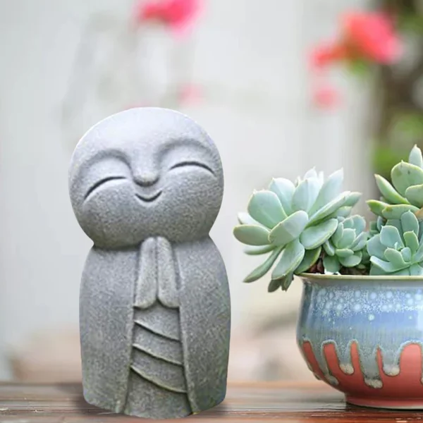 Buddha Statues Cute Little Jizo Buddha Sculpture Figurines Garden Ornaments Jizo Buddhas Japanese Buddha Mini Statue Ksitigarbha 3