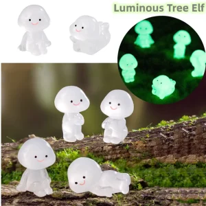 6PCS Luminous Tree Elf Fairy Garden Decoration Mini Figurines 6 Types Little People Home Decor Accessories Micro Landscape 1