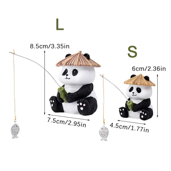 Garden Statue Resin Panda Fishing Figurines Sculpture Yard Art Ornament For Fairy Garden Patio Lawn Balcony Housewarming Gifts 6